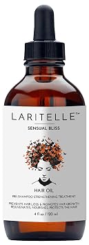 Laritelle Organic Hair Growth Treatment Oil Sensual Bliss Pumpkin Seed, Camellia, Marula, Rosemary & Clary Sage Anti-Thinning, 4 oz