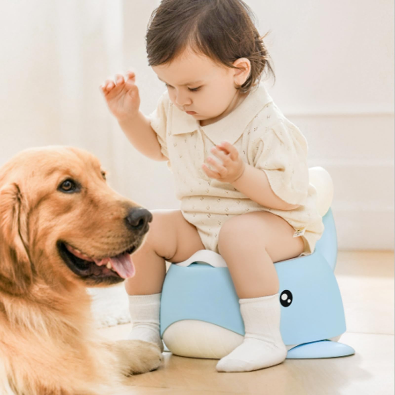 Orinal portátil con temática de ballena para niños pequeños, Base antideslizante, fácil montaje, asistente de entrenamiento para baño, orinal interior y exterior para niños