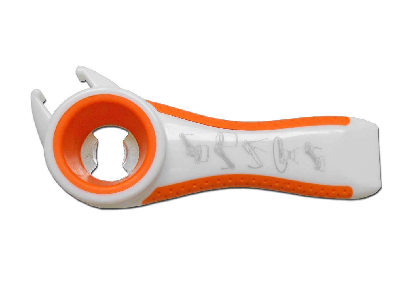 Interkitchen Orange And White Interkitchen© Multi-Purpose 5-In-1 Opener For Jars/Tins Etc...