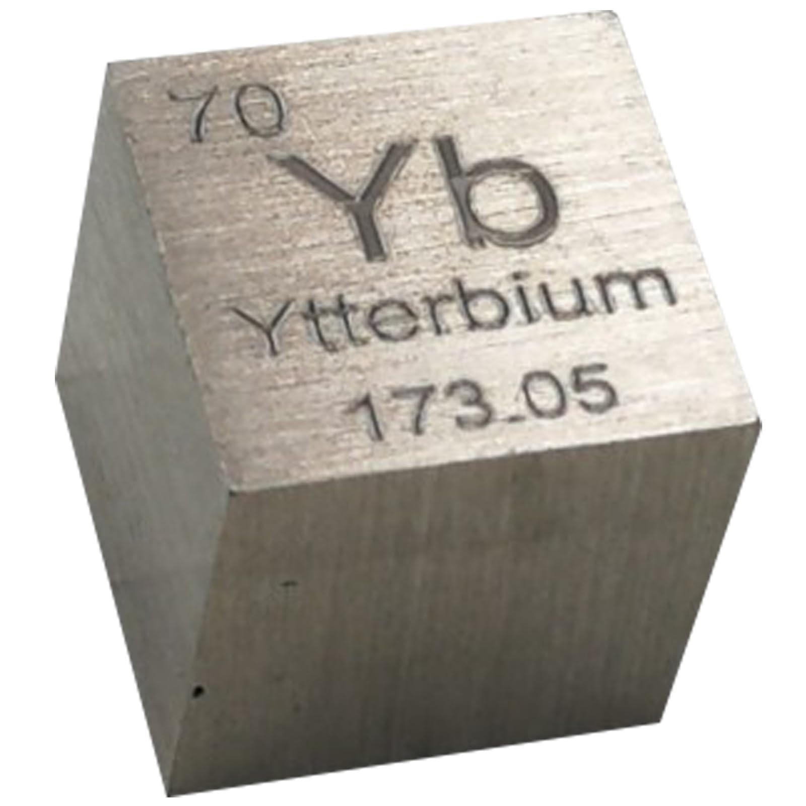 Ytterbium Cube - 10mm Pure Metal Element Cubes - Laser Engraved High Density Cube Set for a Periodic Table of Elements Collection,Ytterbium