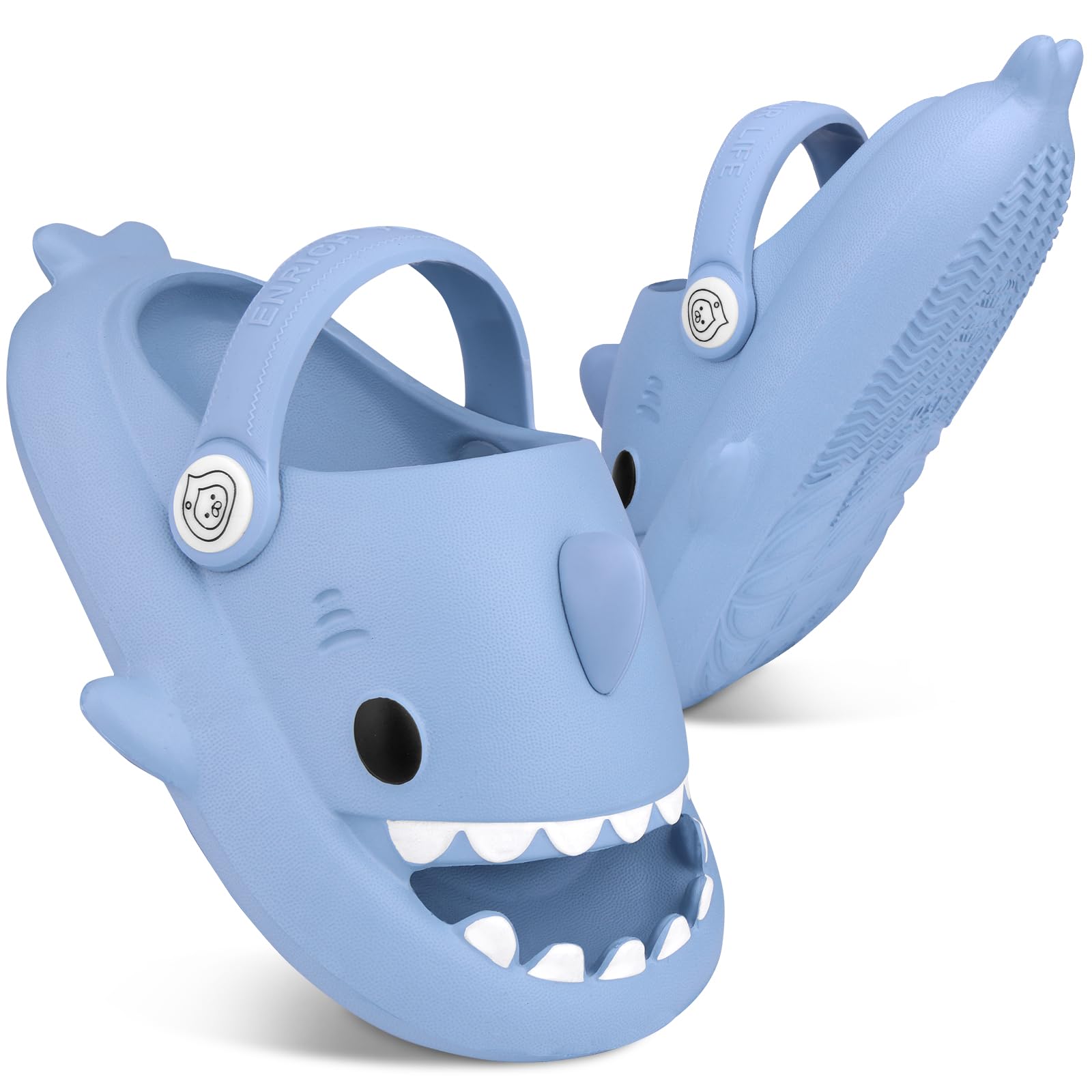 EDOSIR Kids Shark Slides丨Pillow Shower Sandals Quick Dry Slippers丨Toddler Boys Girls Comfy Cloud Slides丨Summer Non-Slip Thick Sole Beach Pool shoes
