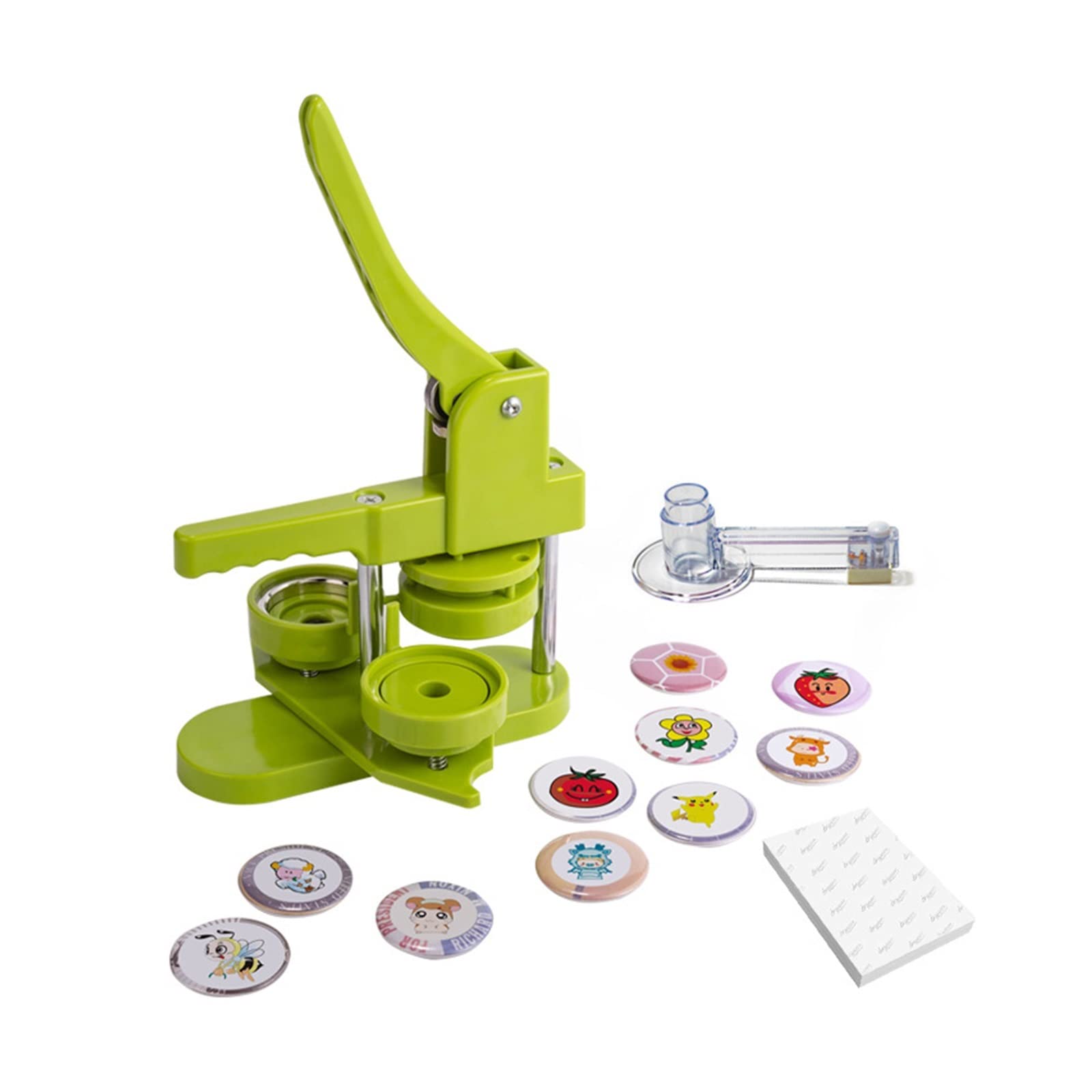 Twórca guzików, Maszyna Do Robienia Guzików Różne Rozmiary Bezmontażowa Prasa Plakietek DIY Z Częściami Akcesoria Wycinania Kółek, na prezent Pin Maker(32mm Package)