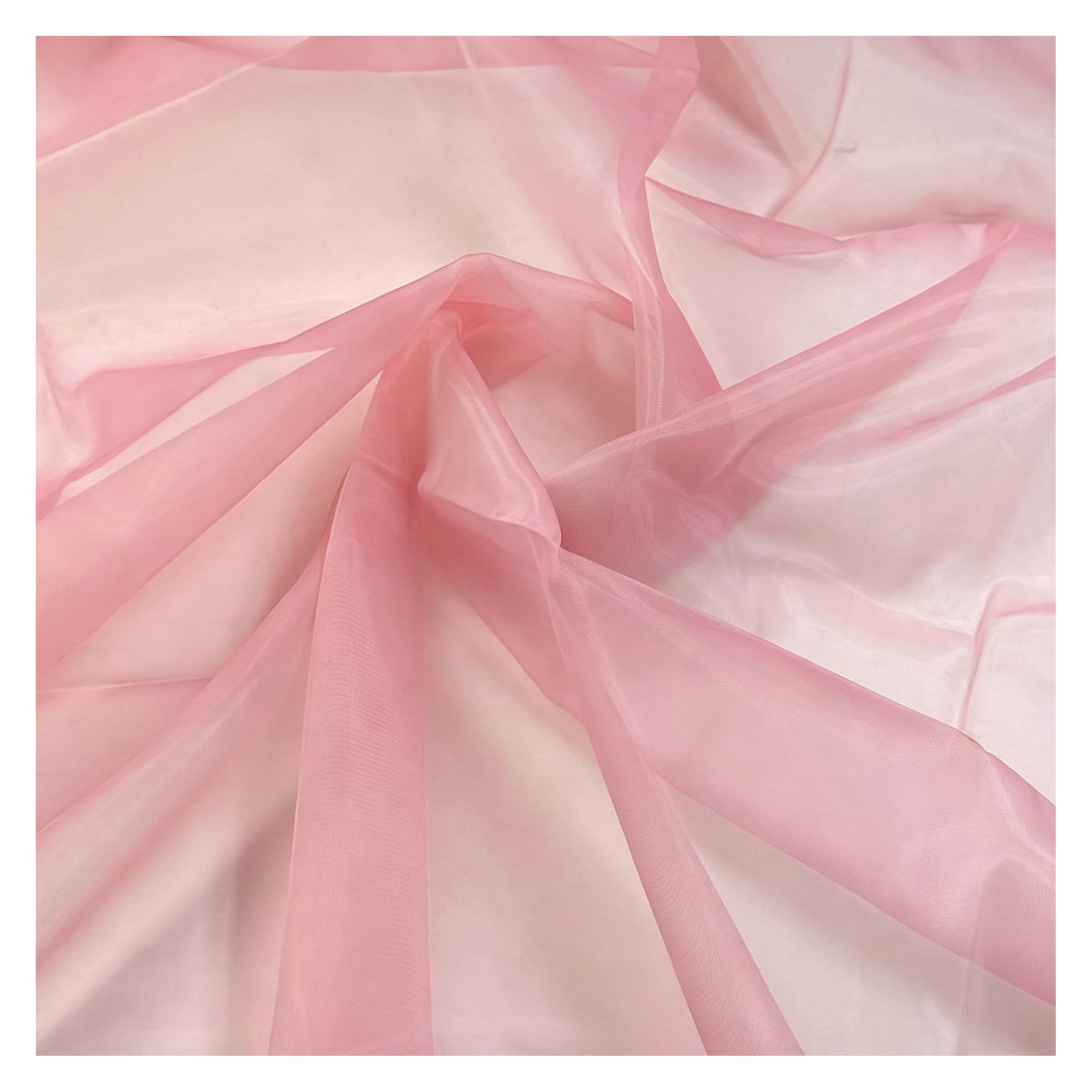 10M x 1.5M Organza Stoff Meterware Transparent Stoffe Zum Nähen Tüll Dekostoff Netzstoff Organza Modestoff Glänzend Kostümstoff für Tischdecken, Kleidung, DIY Basteln, Hochzeitsdeko
