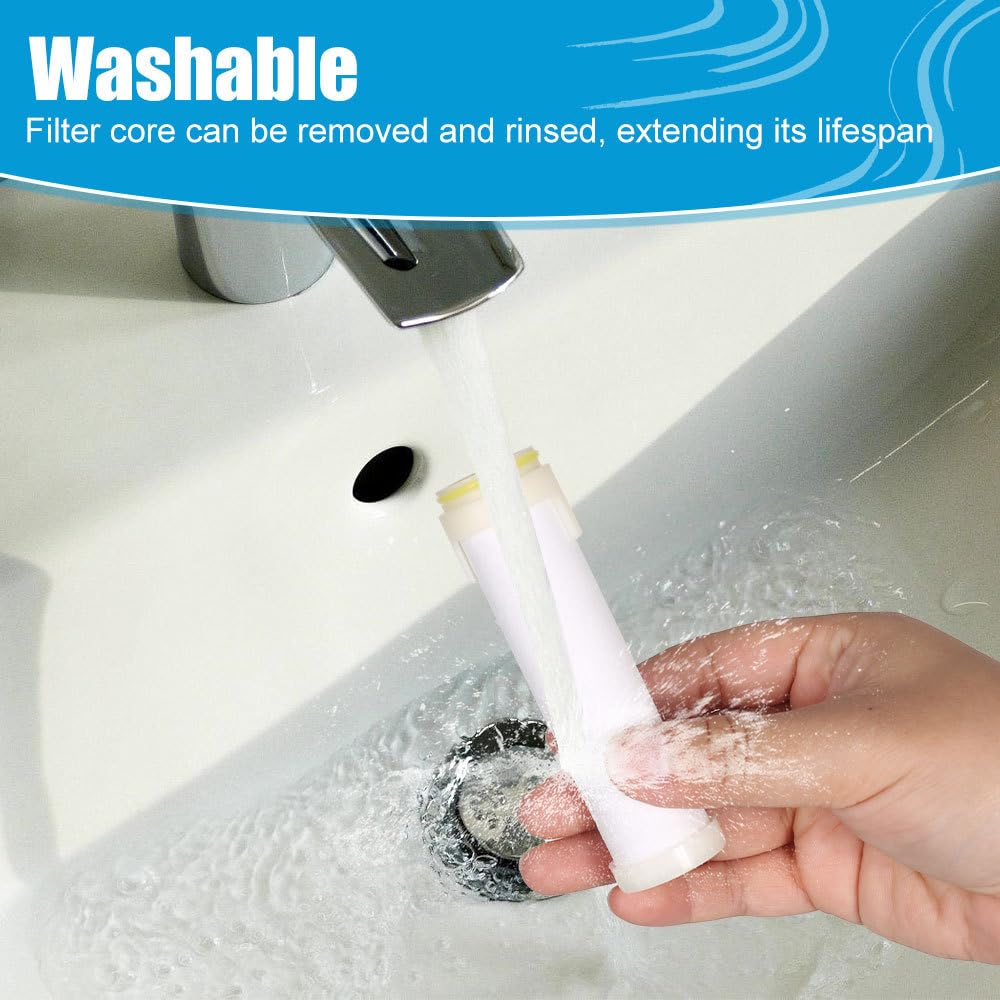 Filtro Doccia in Cotone PP, 8 Pezzi Filtri per Soffione Doccia Portatile, Filtro a Cartuccia di Ricambio, per Acqua Dura, Rimuove Cloro e Altre Sostanze
