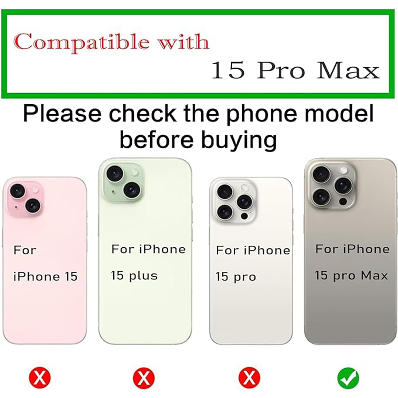 3pcs/Set Camera Lens Replacement for iPhone 15 Pro Max 6.7 inch Camera Lens Rear Glass Replacement with Pre-Installed Adhesive + Repair Tool Kit, Anti-Lens Scratch & Waterproof