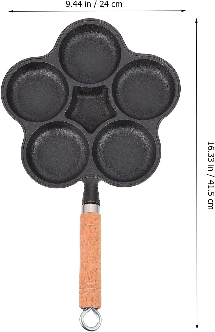 Omelet Pan,Pan Nonstick Egg Frying Pan,Frying Pan For Induction Hob,Egg Frying Pan Five-Hole Mold Fried Egg Pan Non-Stick Omelette Pancake Pot