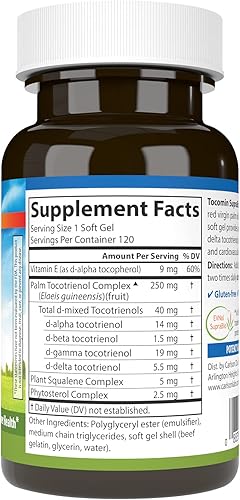 Miniatura 2 de Carlson - Tocomin SupraBio, Complejo de Tocotrienol de Espectro Complejo, Tocotrienoles sin OMG, Alfa, Beta, Gamma, Delta, 120 cápsulas blandas