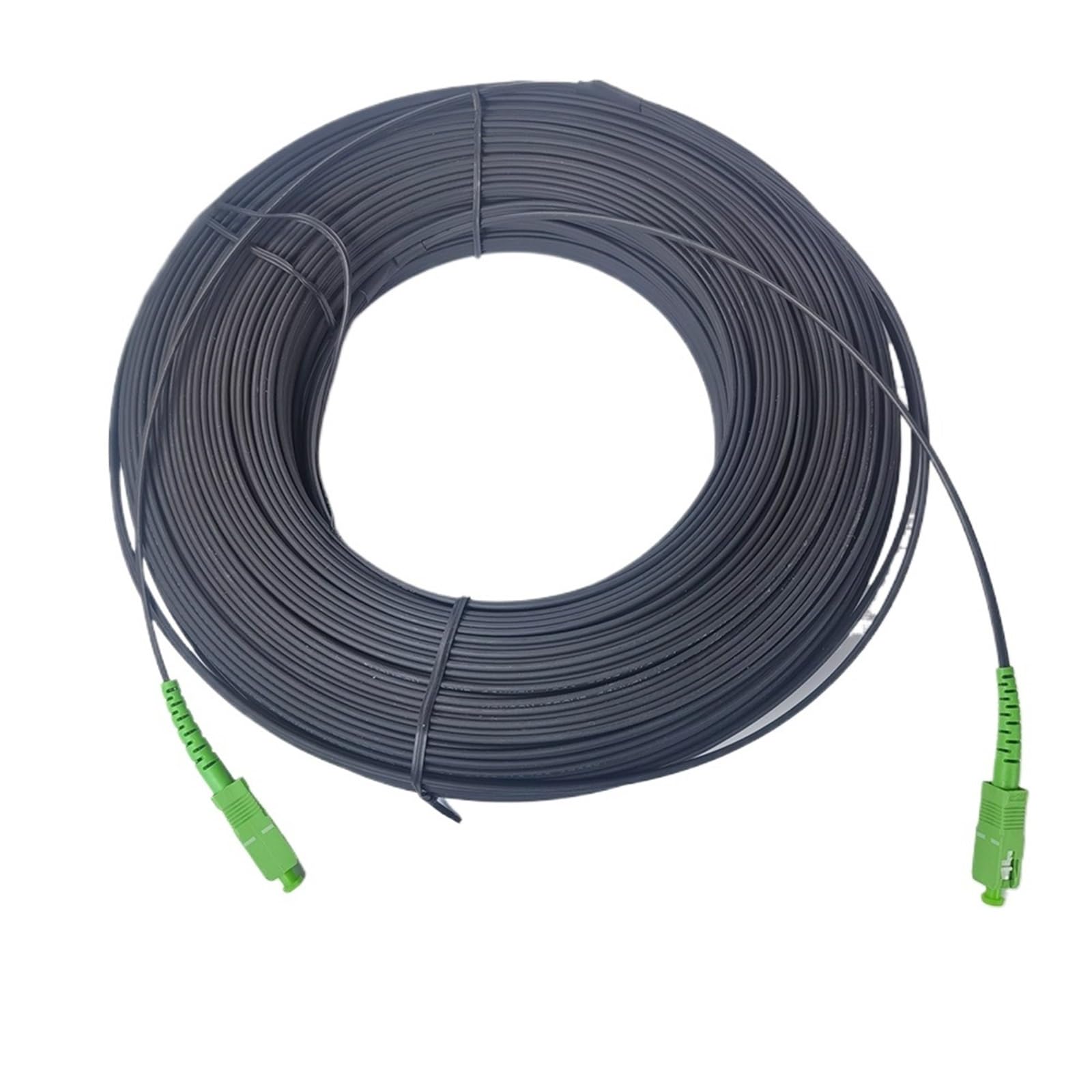 Câbles de raccordement à fibre FTTH SC noir 80 m/90 m/100 m SC Monomode Simplex Extérieur FTTH Goutte Câble d'extension à fibre optique (90 m SCA vers SCA)