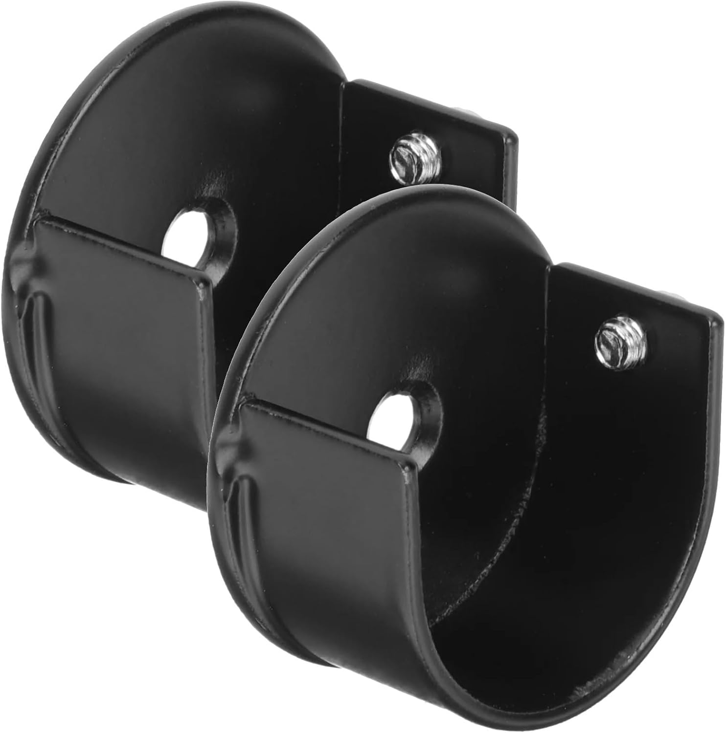 Closet Rod Brackets 10Pcs Curtain Rod Accessories Support Tube Metal Bracket Closet Bar Holder Stand for Closet Bathroom(Black)