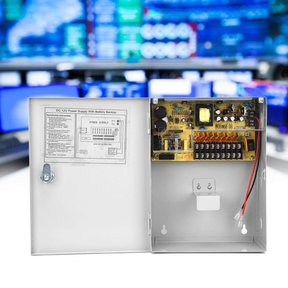 Caja de Fuente de alimentación de Control de Acceso de 12V 10A, Caja de batería de Respaldo UPS PWM con función de Apagado retardado, Caja de Interruptor de Fuente de alimentación