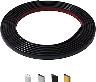 9.8 Ft Peel and Stick Wall Molding Trim, D-Shape Flexible Molding Trim Matte Black for Backsplash, Mirror, Wall, Window & Door Frames, Waterproof Self Adhesive Trim(W:0.4", T:0.1")