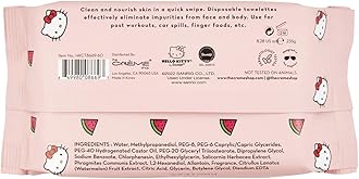 The Creme Shop Hello Kitty 3-IN-1 Complete Cleansing Essence-Rich Towelettes - Hydrating Watermelon
