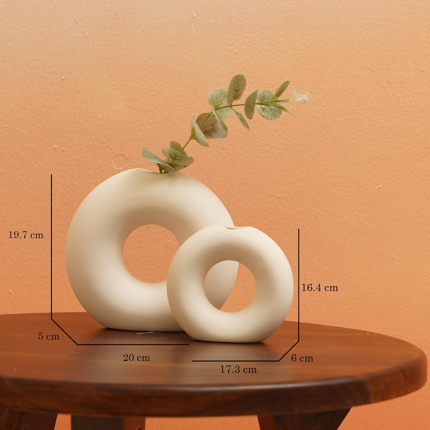 PUREZENTO Ring Donut Vases - Set of 2 -2