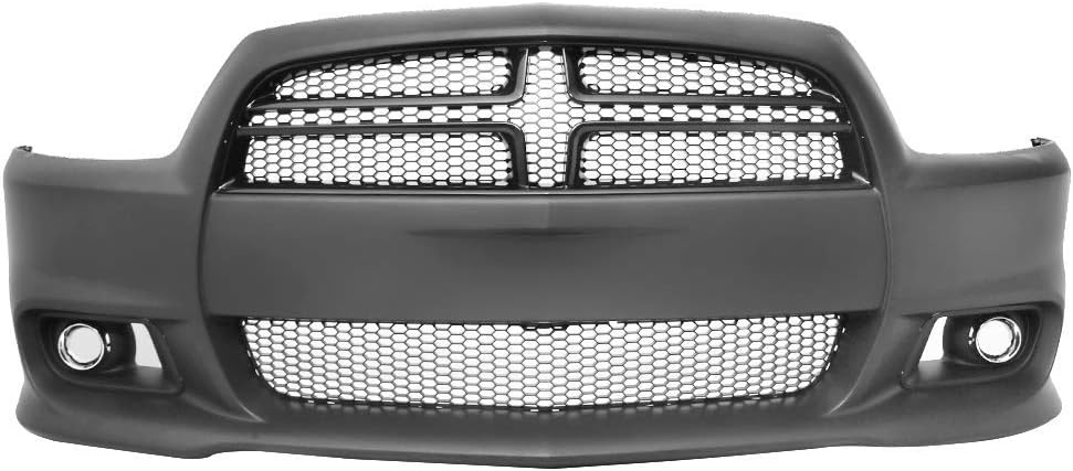 IKON MOTORSPORTS, Front Bumper Compatible With 2011-2014 Dodge Charger, SRT8 Style Hellcat Conversion Front Bumper Cover - PP, 12 13 2012 2013