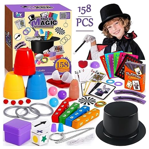 VIPNAJI Giochi di Magia - Oltre 158 Trucchi Magici per Bambini, Kit Magico con Bacchetta Magica e Istruzioni, Set Magico per Ragazzi, Ragazze, Bambini Piccoli, Principianti