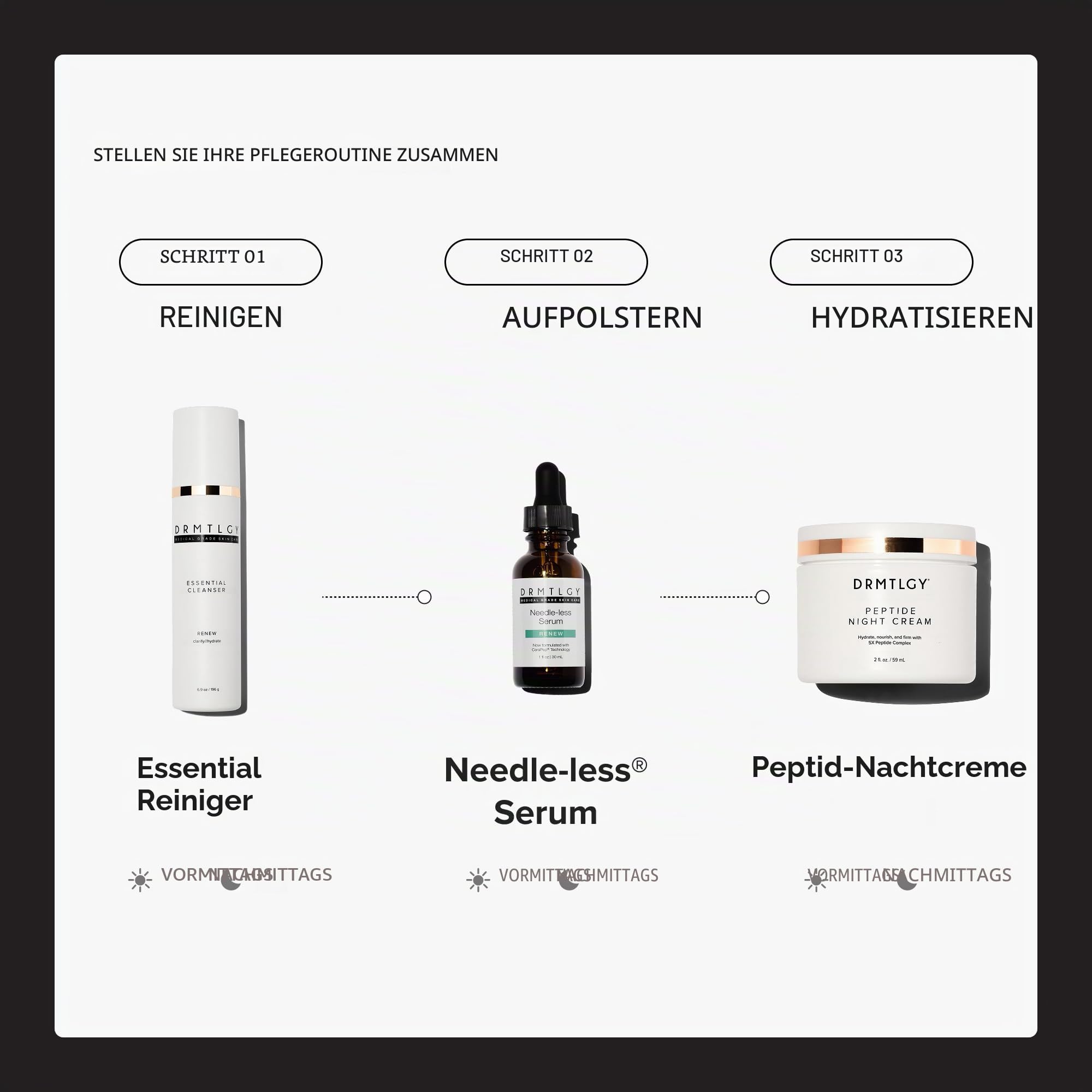 DRMTLGY Peptid Nachtcreme Gesichtsfeuchtigkeitscreme. Parfüm- und ölfreie, feuchtigkeitsspendende Gesichtscreme für alle Hauttypen. 2,1 oz
