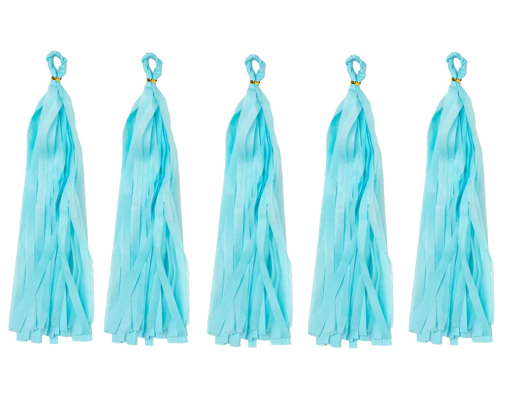 Tissue Paper Tassels Crepe Paper Streamers 25cm x 35cm Garland Bunting Baby Blue Crepe Paper Craft Tassel for Baby Bridal Shower Birthday Party Hanging Decorations 20pcs