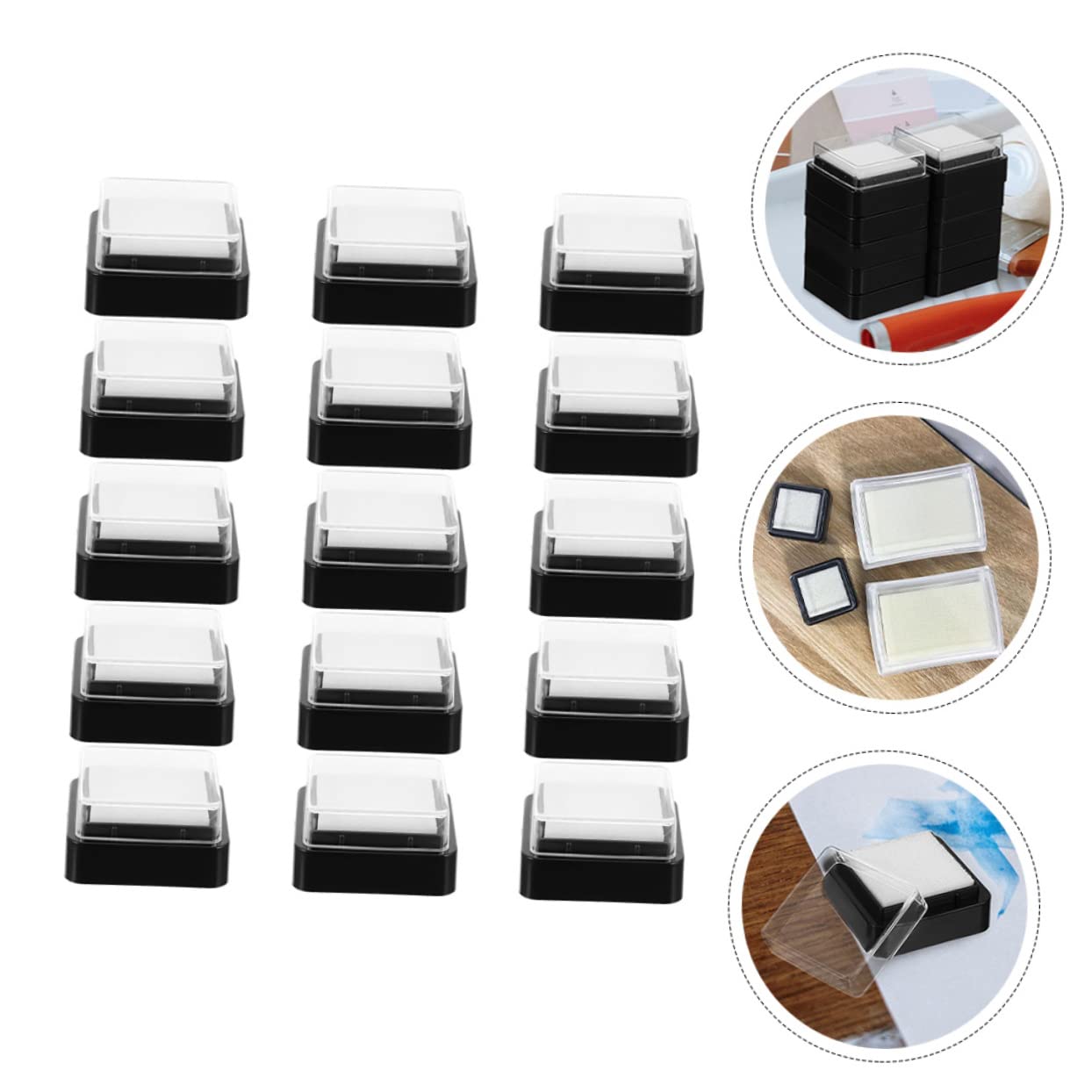 jojofuny 4 Set Tampone Inchiostro Quadrato per Timbri Fai da Te Inchiostro Portatile per Scrapbooking Artigianato E Impronte Digitali Cuscinetti Spugna Durevoli per Uso Domestico 20 Pezzi*4