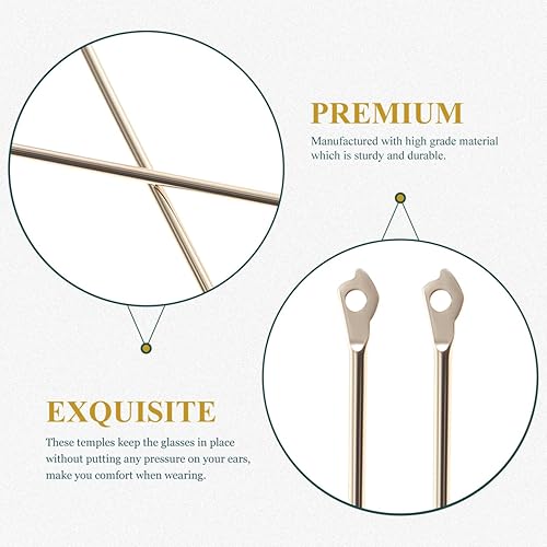 Miniatura 2 de Kit de reparación de gafas, 1 par de patillas de repuesto de lentes de metal, patillas universales para reparación de lentes de sol, kit de templos