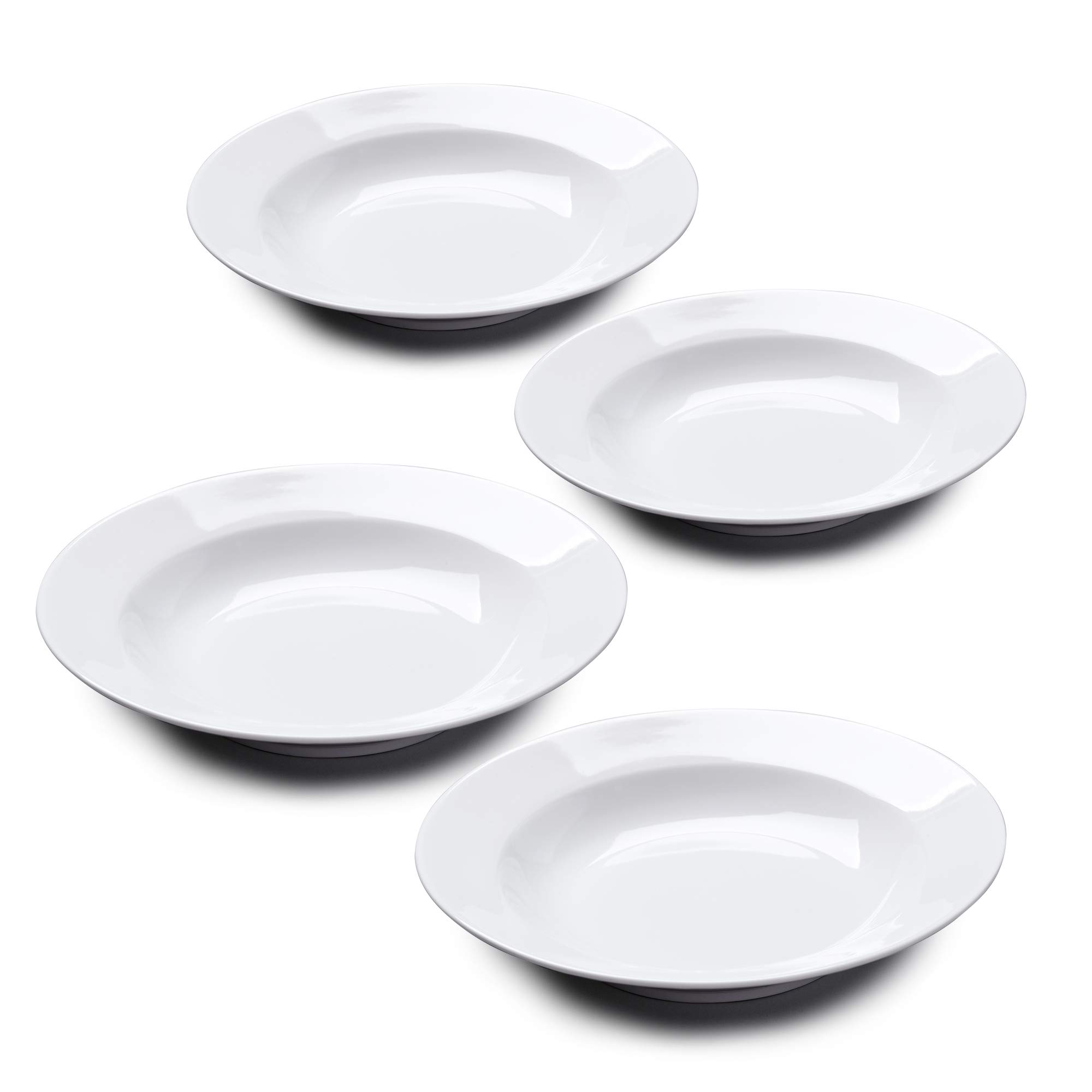 WM Bartleet & Sons 1750 TSET130 Traditional Set of 4 Porcelain Individual Soup, Cereal, Rice, Noodle, Salad Bowls with Rim 22cm – White
