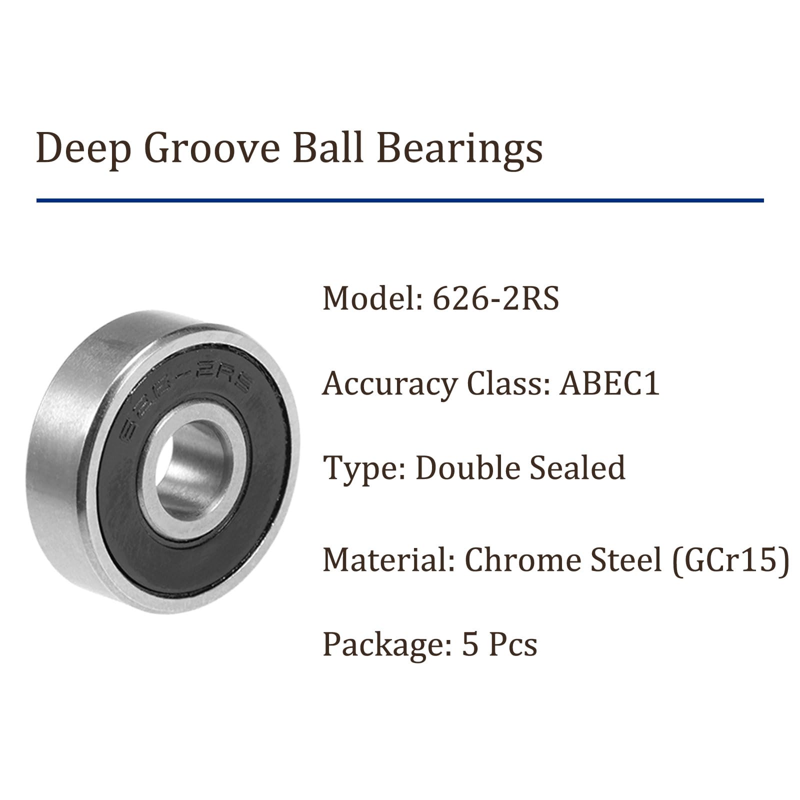 Kozelo 5pz SG15 U Groove Sfera Cuscinetto - [5x17x8mm] Sigillato - 4