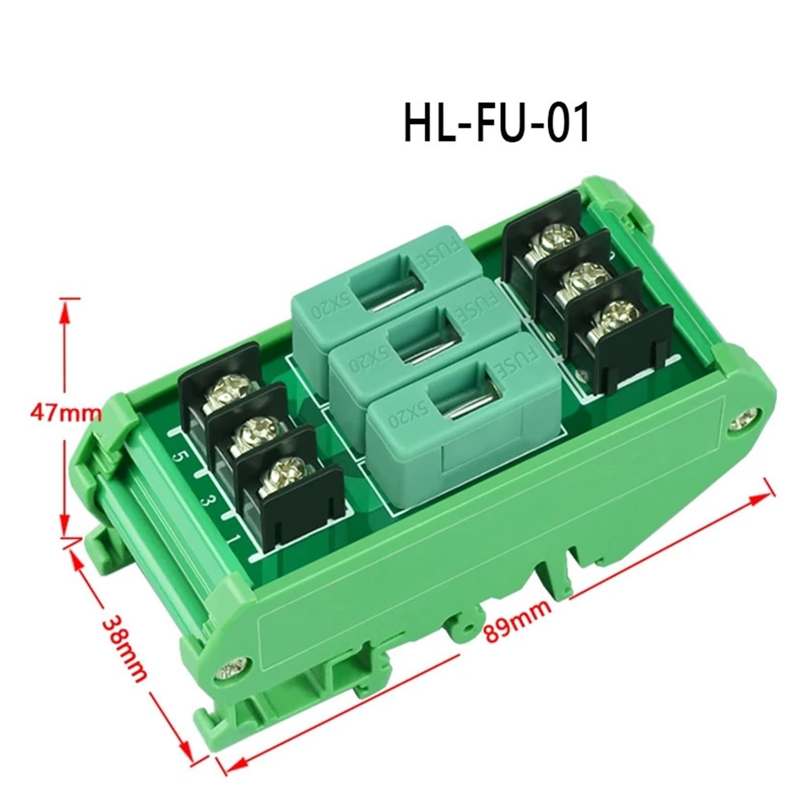 Module D'interface De Fusible À 3 Canaux, Porte-fusible, Montage Sur Rail Din, For Fusible Tube 5x20 Mm.(1A)