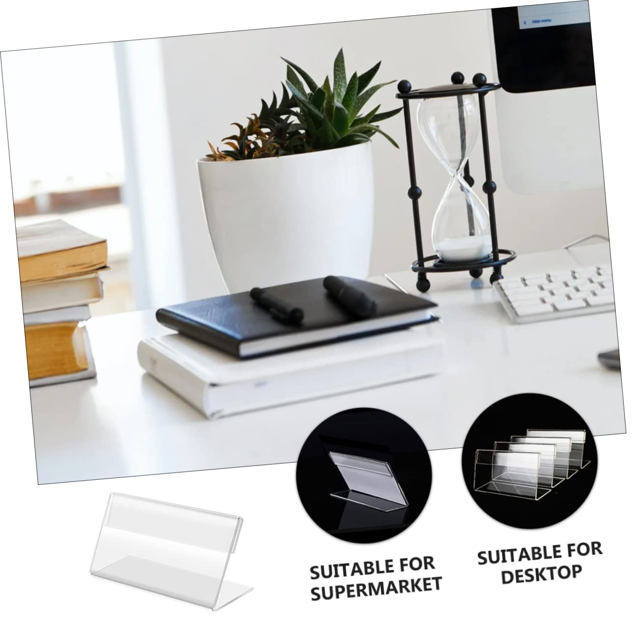 Operitacx 3 Sätze Preisanzeigetafel Etiketten Einziehbar Steht Geschäft Karte Stand Einzelhandel Zeichen Inhaber Aufkleber Planke Platte Preisschildhalter Acryl Transparent 20 Stück * 3