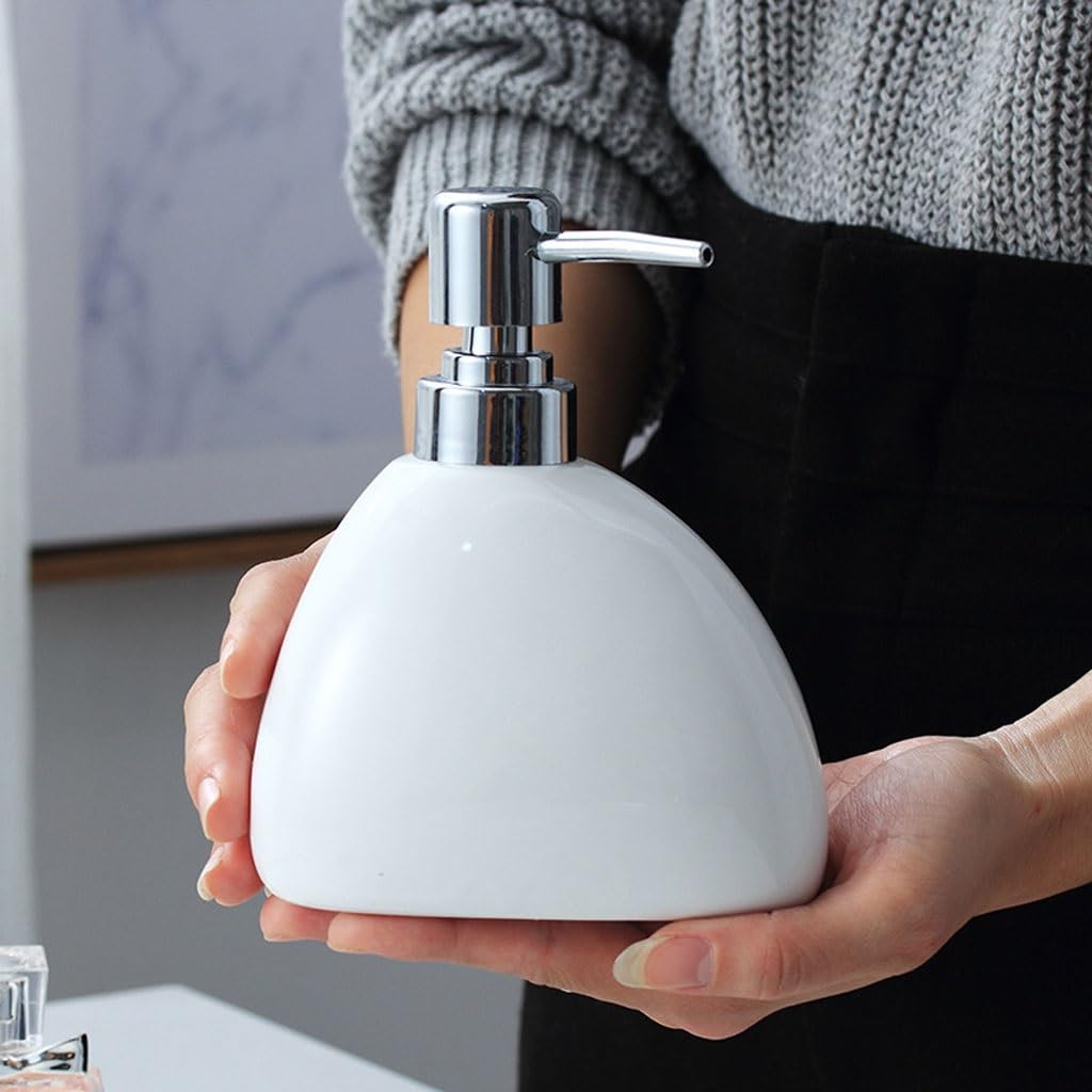 Seifenspender im nordischen Stil, Push-Design, Dreiecksflasche, Schaumflasche, Flüssigseifenspender, wiederverwendbarer Seifenspender, Lotionspender, Seifenspender für Badezimmer (A)