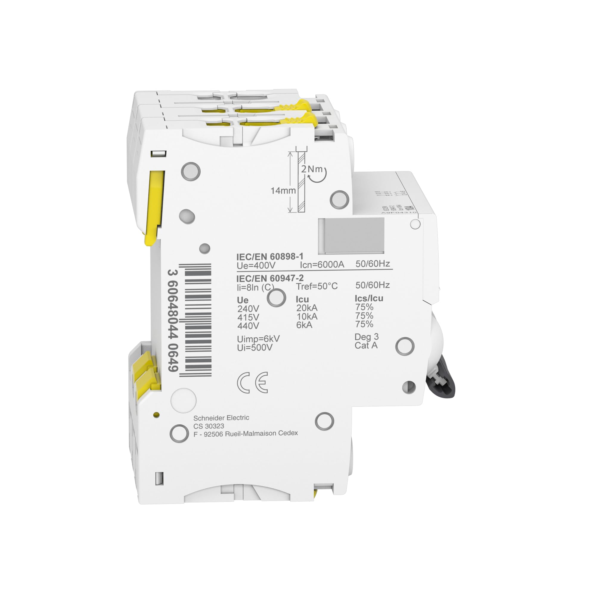 Schneider ACTI9 IC60N 3P 10A C Miniature Circuit B
