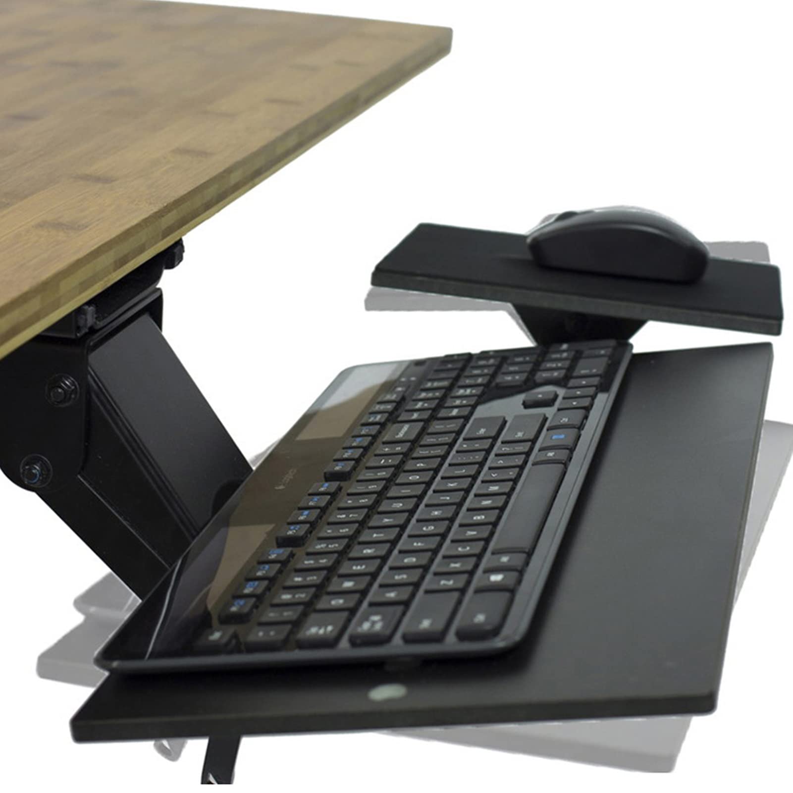 Amazon.co.jp: マウスプラットフォーム付きデスク下キーボード