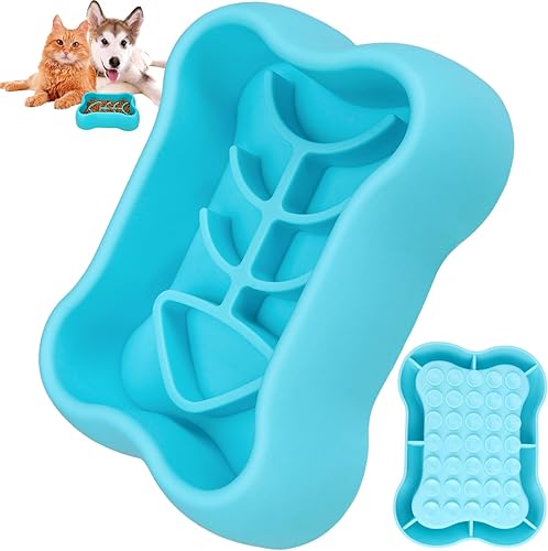 Cuenco de silicona para gatos y perros de alimentación lenta, rompecabezas para cachorros, tazón antideslizante para perros de razas pequeñas y
