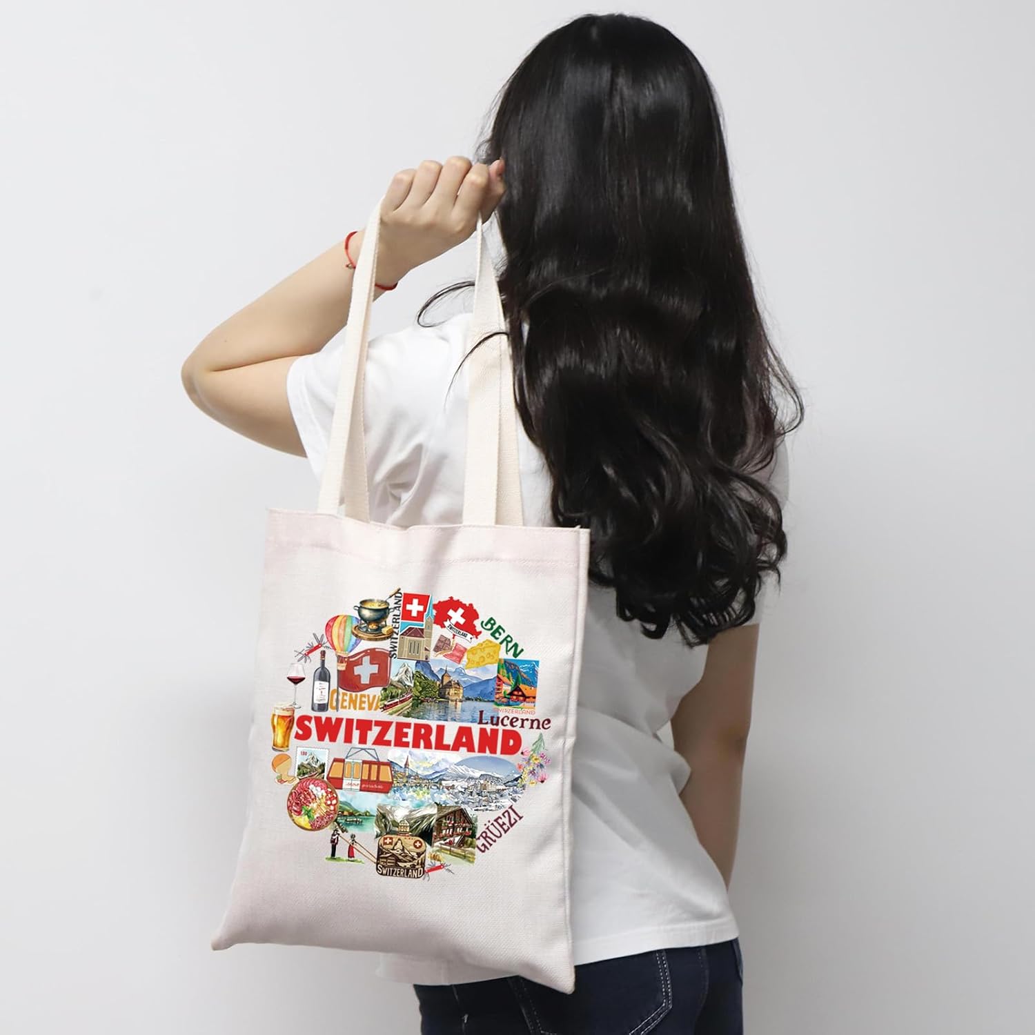 Switzerland Tote Bag Switzerland Gift Moving to Switzerland Gift Switzerland Souvenir Gift Switzerland Travel Gift (Switzerland Tote) - Image 7