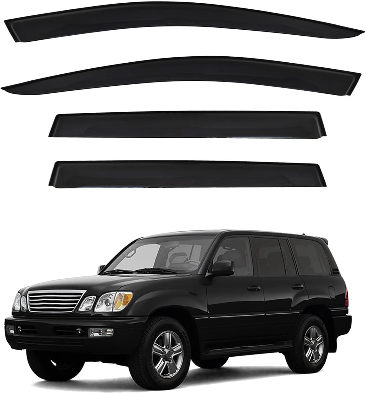 FengXH 4Pcs Smoke Tint Car Window Deflectors for Lexus LX470 J100 1998-2007