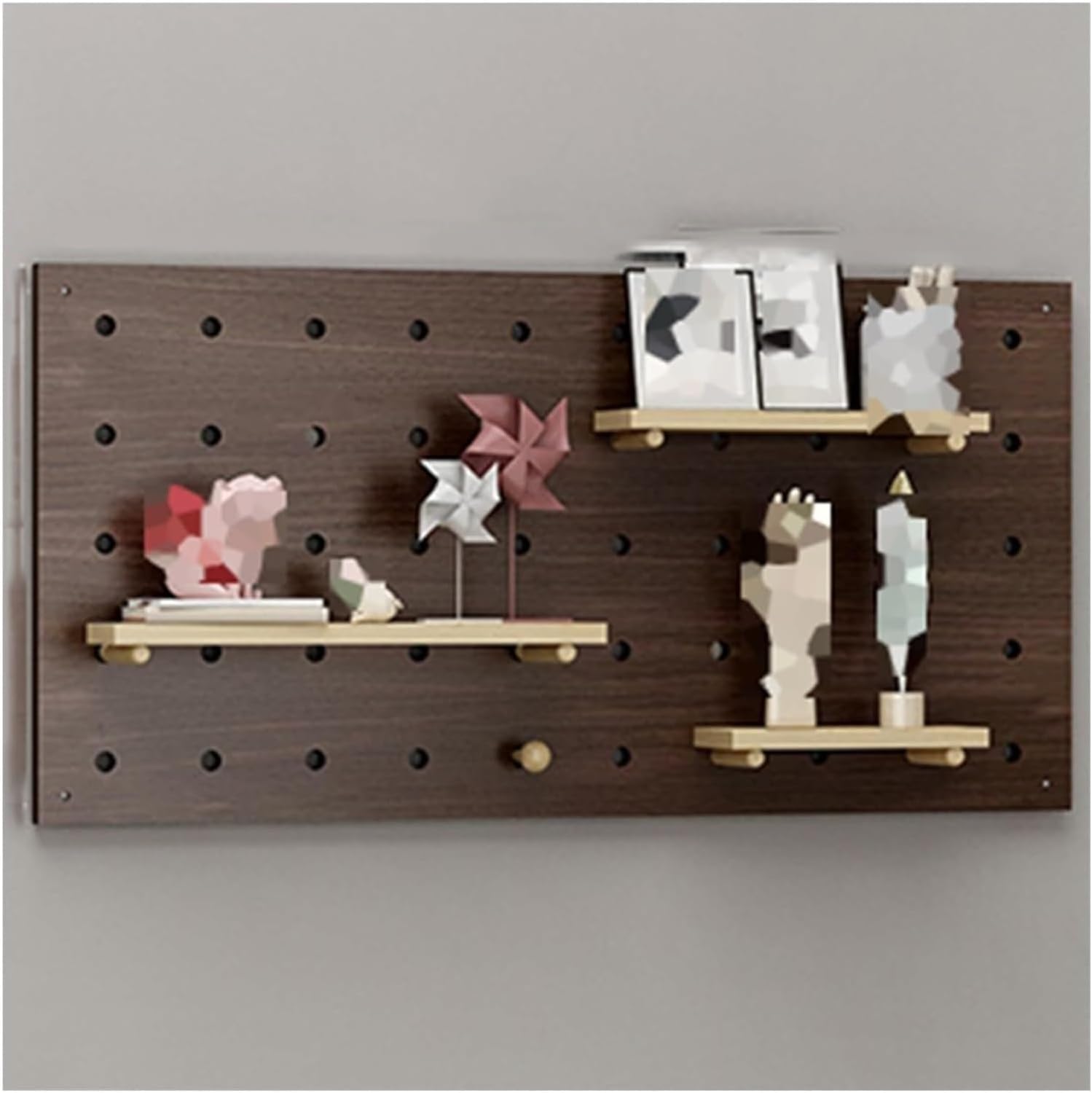 Wooden Wall Panels - Versatile Wall-Mounted Storage Rack for Kitchen, Living Room, Bathroom & Office - Solid Wood Bookshelf with Accessories - Stylish & Functional Home Organization