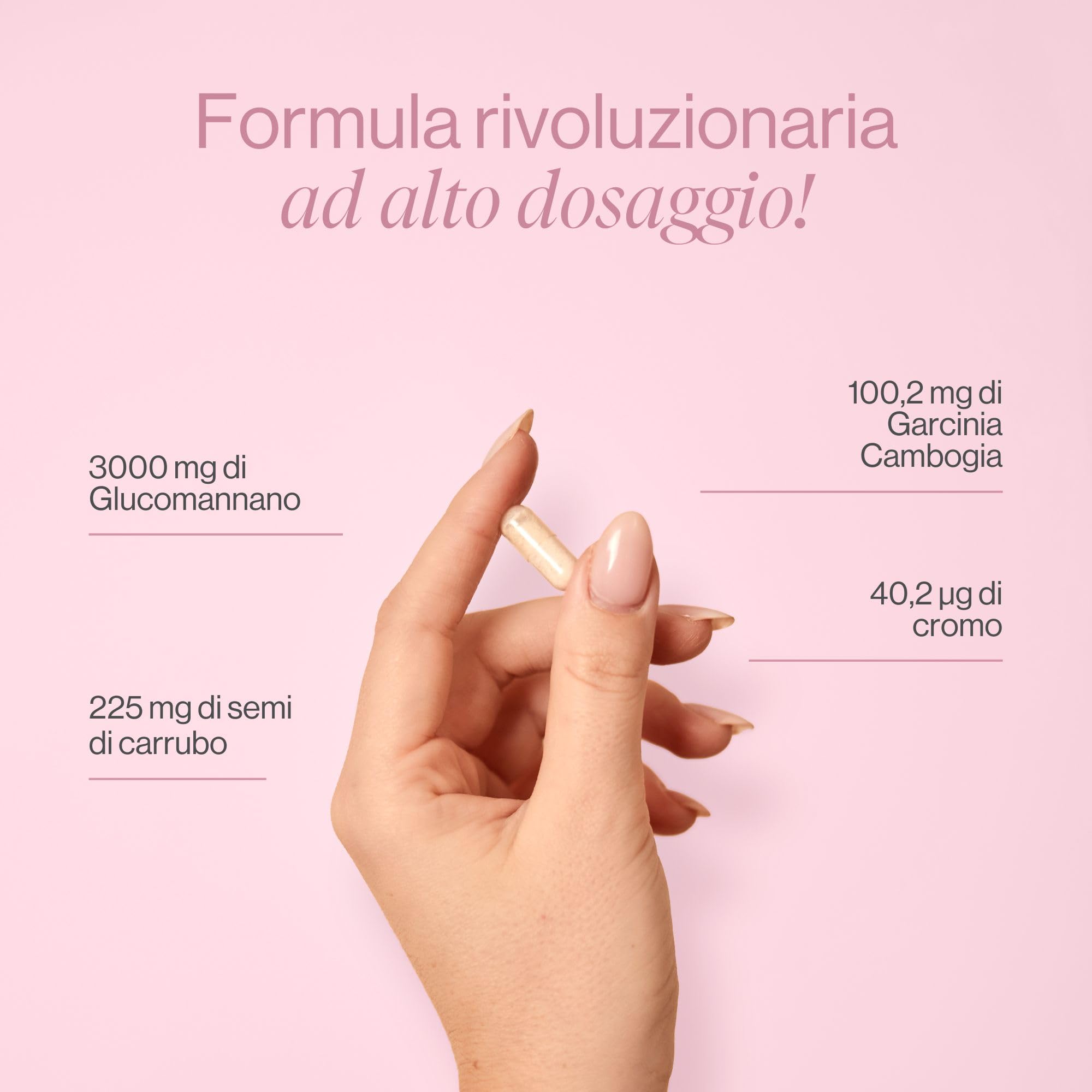 Glucomannano Konjac 3000 mg, Capsule ad Alto Dosaggio con Cromo, Garcinia Cambogia ed estratto dell'albero di Carrubo, Vegano, 180 Capsule, Tummy Tox