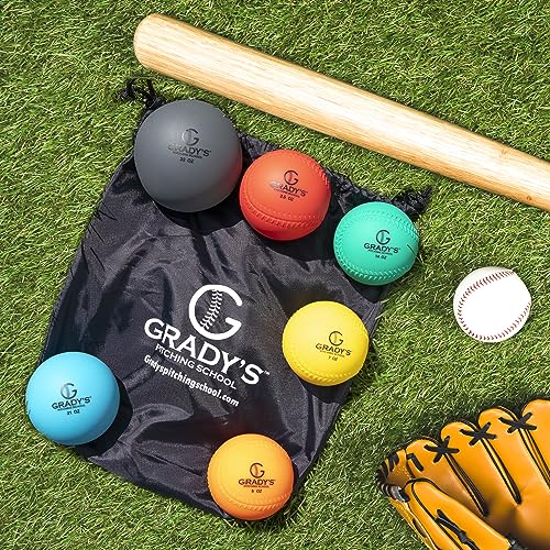 Plyo Weighted Ball Set With Seams And Carrying Case 32, 21, 14, 7, 5, 3.5Oz For Pitching/Velocity Training #TOP5