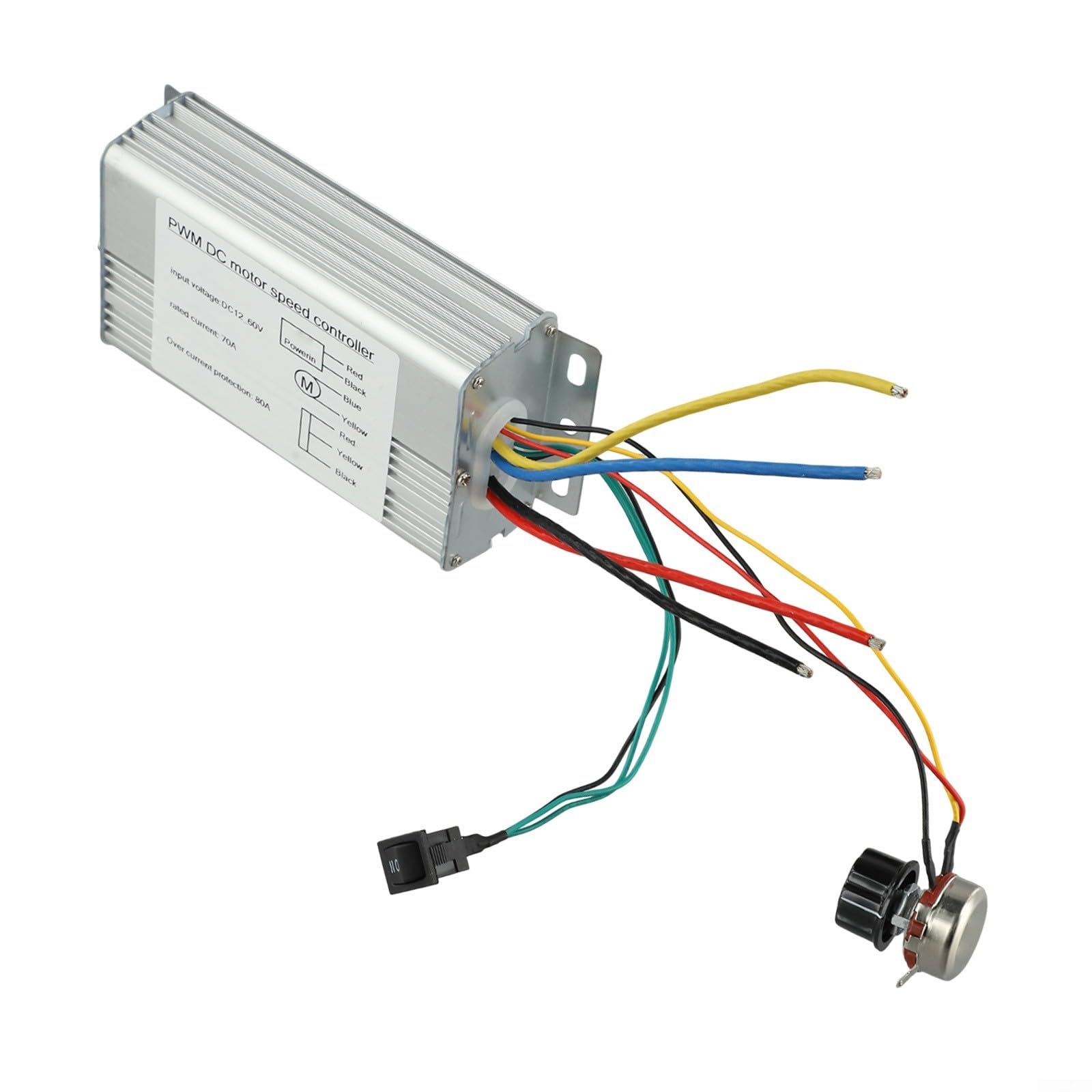 Regolatore di velocità del motore CC per motore spazzolato 12V 48V 70A 4000W per uscita PWM con regolazione del potenziometro e funzione di retromarcia in avanti