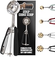 Vista 12 de GORILLA GRIP Cuchara para galletas de acero inoxidable sin BPA, cuchara #60 de 1 cucharada, mango de agarre suave, fácil liberación de alimentos