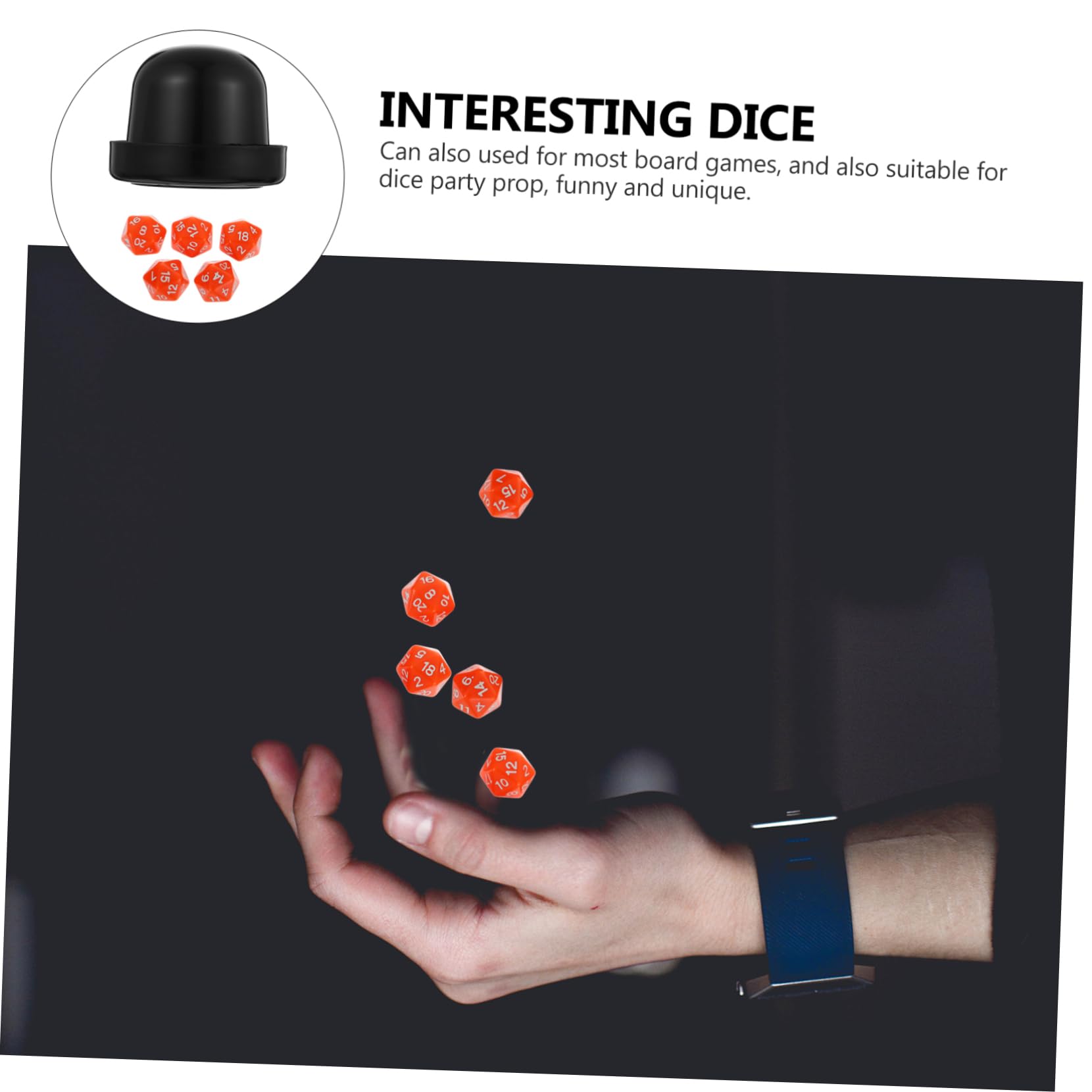BESTonZON 5 Juegos Copa De Dados Juguetes De Acrílico Juego De Dados De Acrílico Accesorios para Divertido o De Contar Historias Numéricos De Juguete Colocar