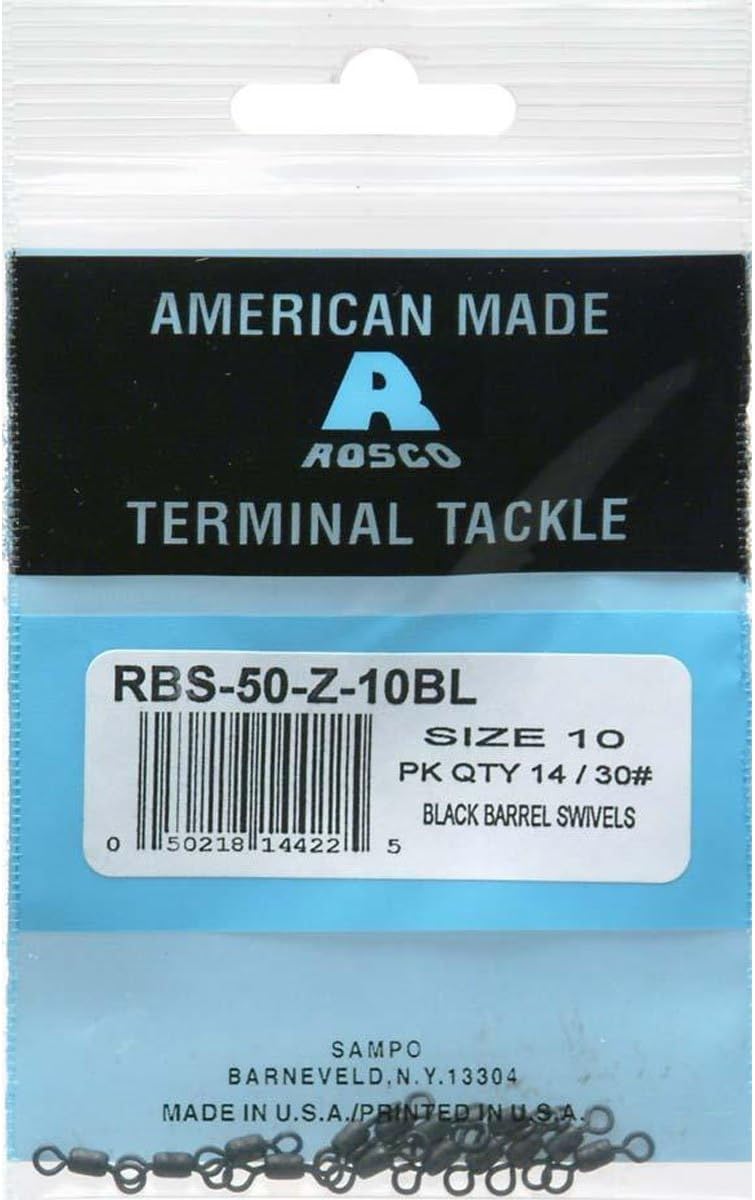 Sampo Rbs50Zbl10 Barrel Swivel Black 30 Fishing