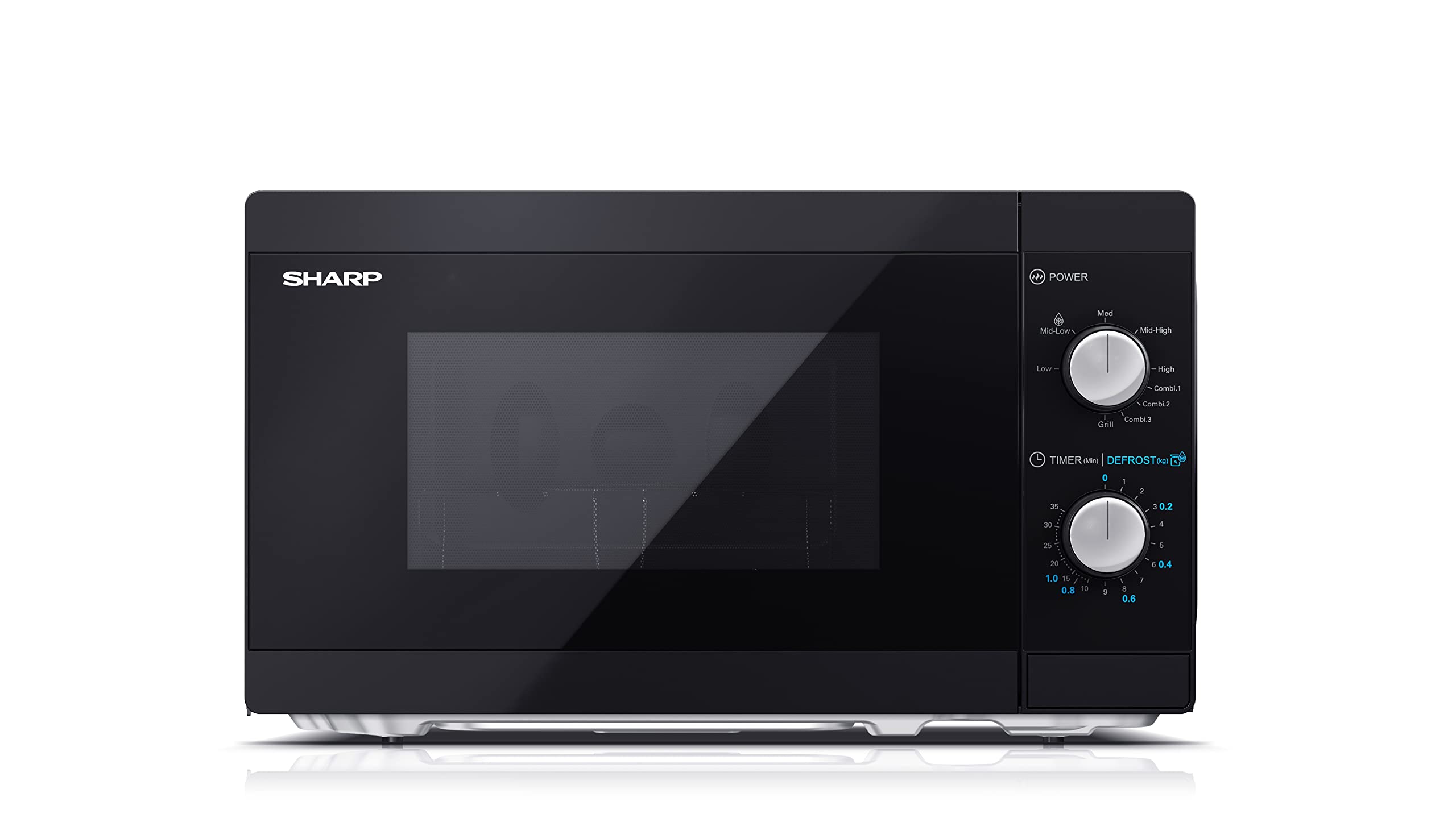 Sharp - Horno de microondas de 20 litros negro con parrilla YC-MG01E-B