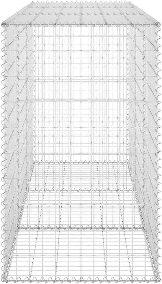 vidaXL Gabion Wall with Covers Gabion Stone Basket Cage Retaining Wall Privacy Protection Garden Patio Backyard Galvanized Steel 78.7"