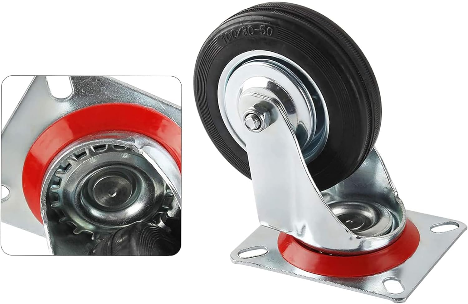 Kippen 1601DX - Ruota Industriale con Piastra Girevole. Diametro 150 mm. (Confezione da 6)