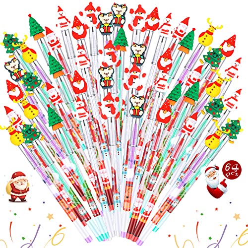 Lápices push navideños apilables 64 piezas miniatura 1