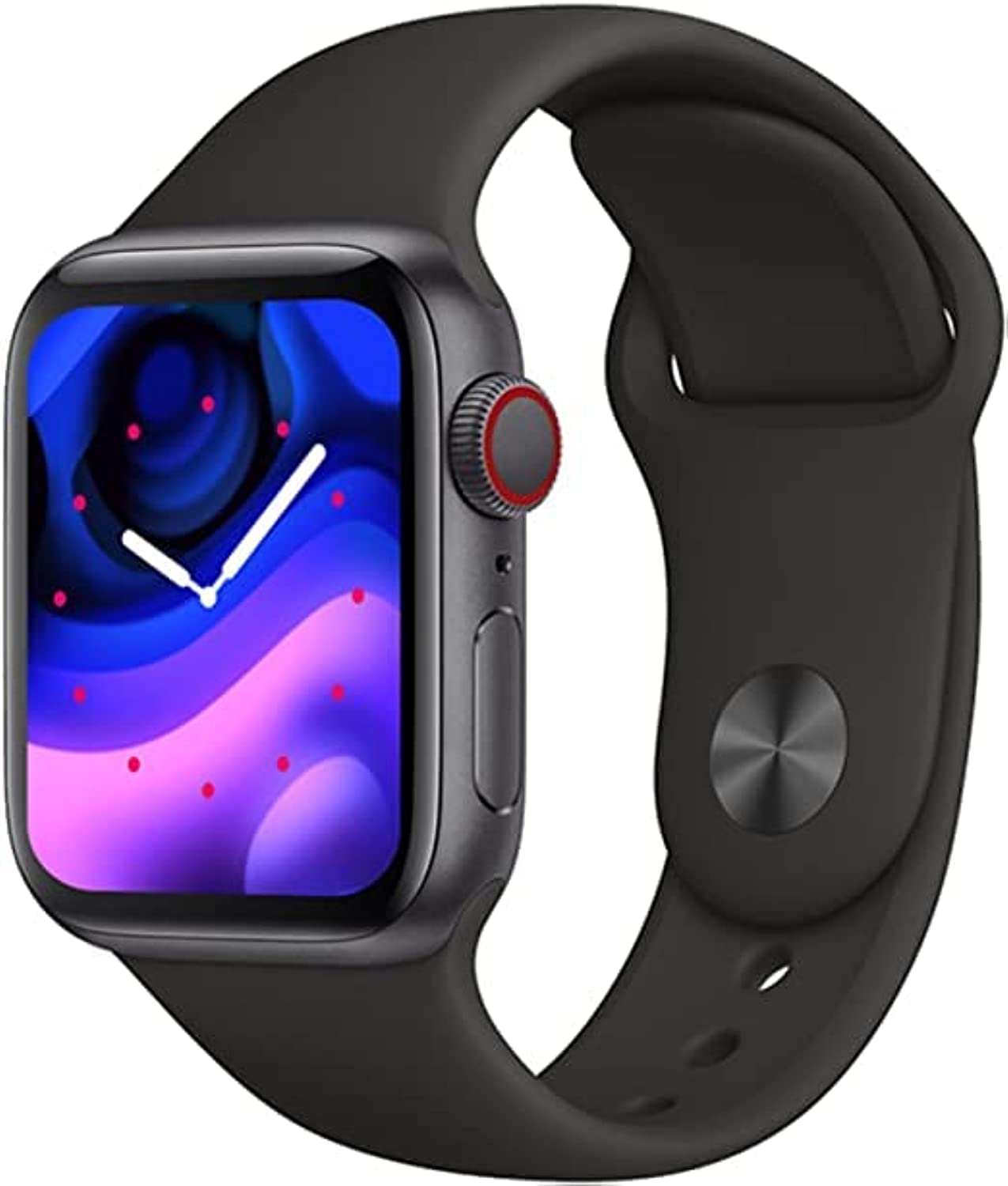 Smart Watch Series 7 - 44 MM, Full Touch Screen, Dual Button, Crown Working Watch - Heart Rate/Blood Pressure Monitoring, IP67 Waterproof, Notifications & Built-in Speaker & Microphone (Black)