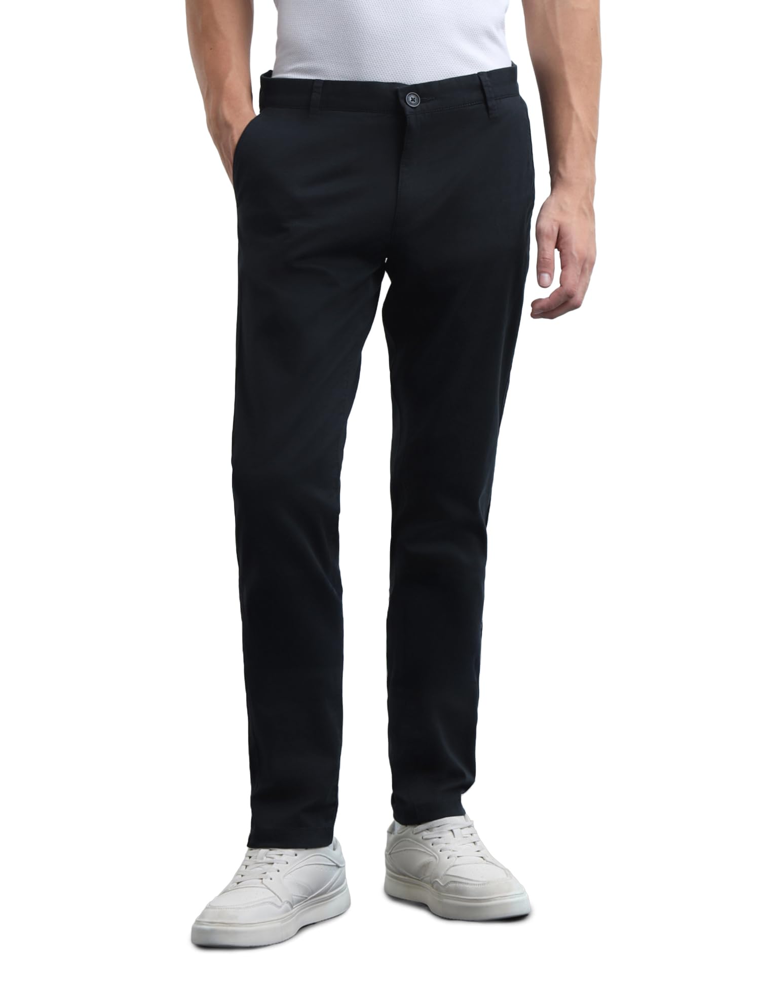 flying machine Men's Slim Tapered Fit Trousers| Solid | Mid Rise-picture-12