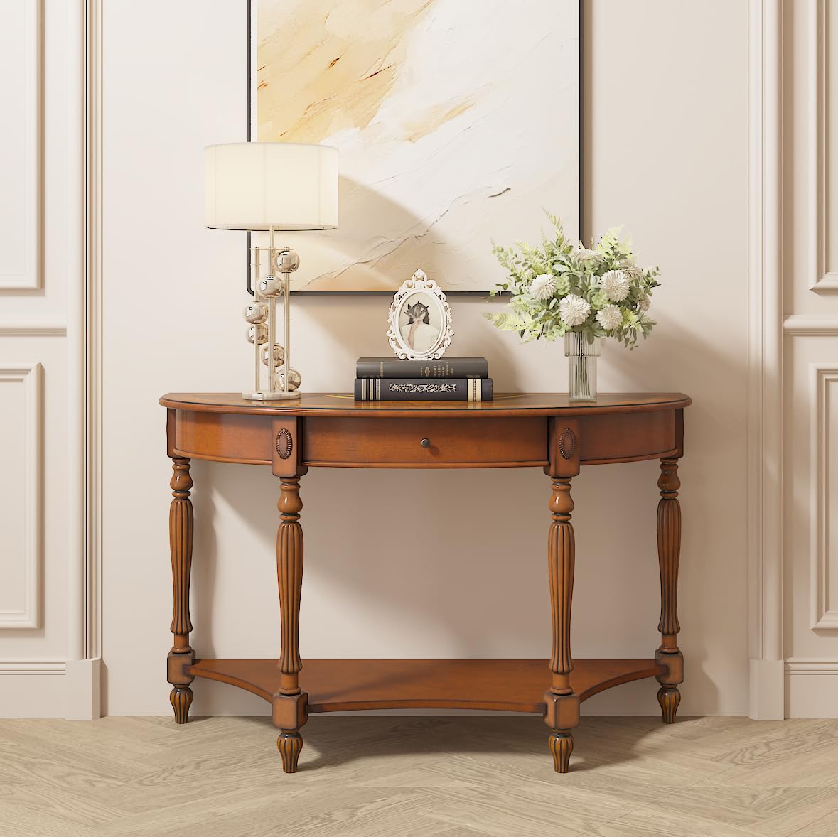 Amazon.com: Entry Console Table With Drawer, Semi-Circle