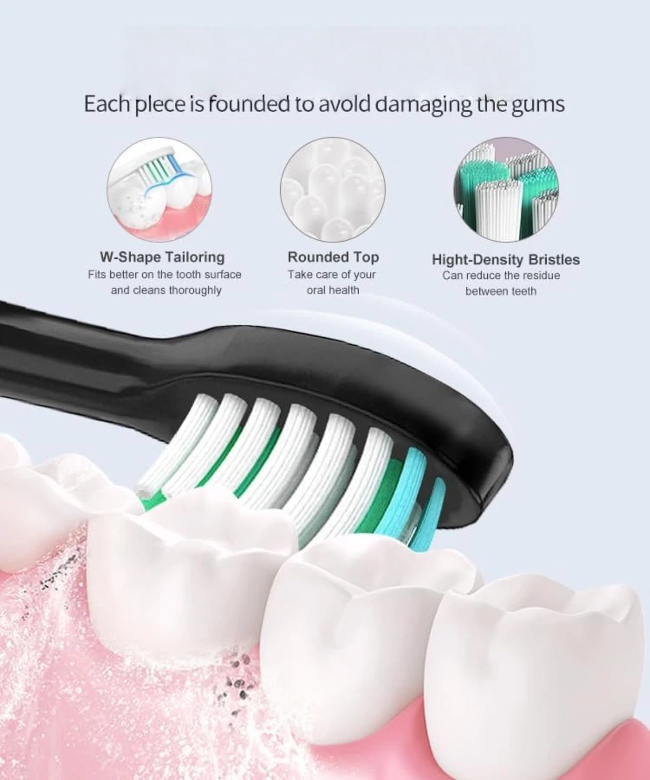 Cepillo de dientes eléctrico Sonic para adultos con 5 modos de limpieza, temporizador inteligente de 2 minutos, batería de larga duración de 60 días, cepillo de dientes recargable con cerdas