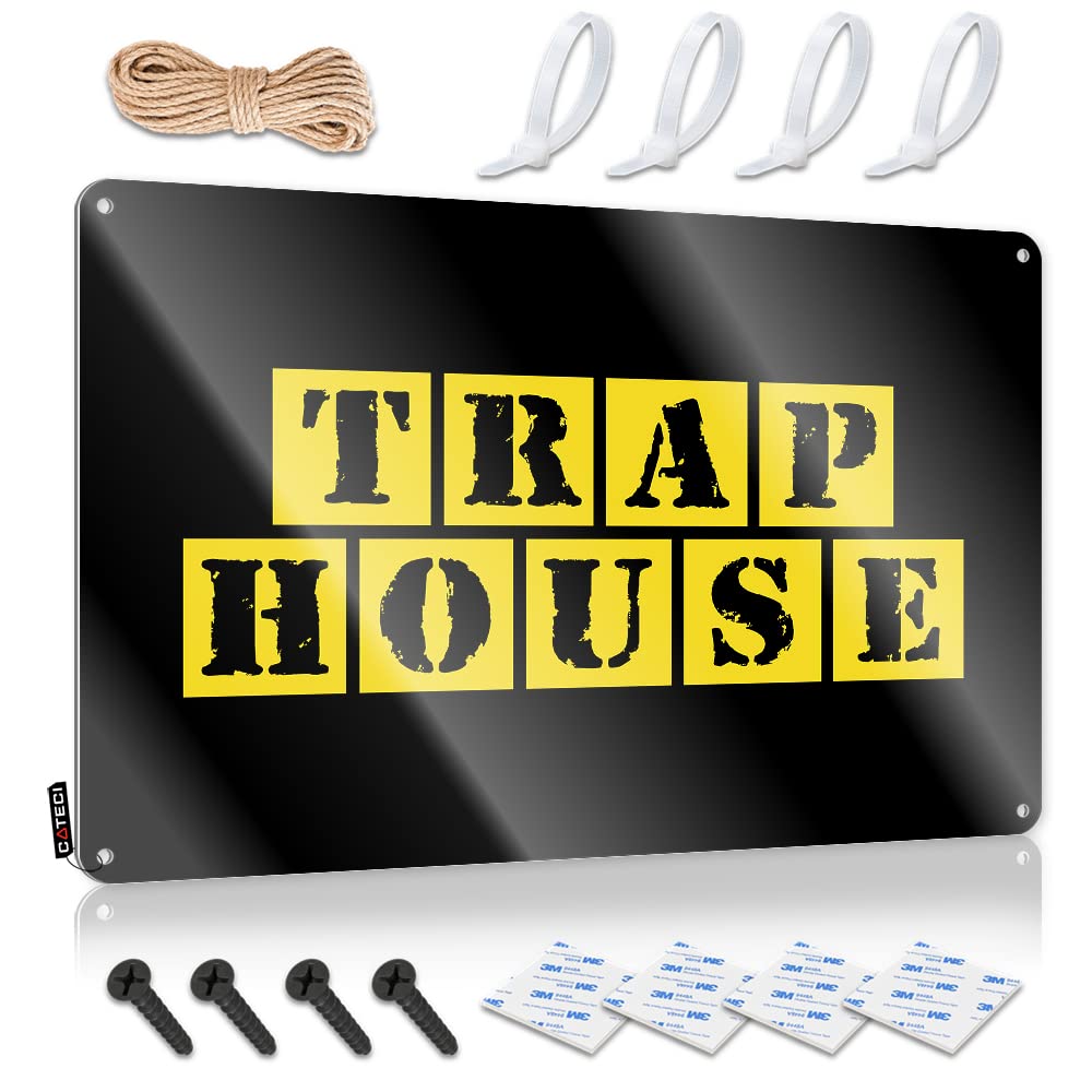 Clock Microfiber Funny Wall Art - Trap House Trespassing Rustic Wall Hanging(20X30CM)