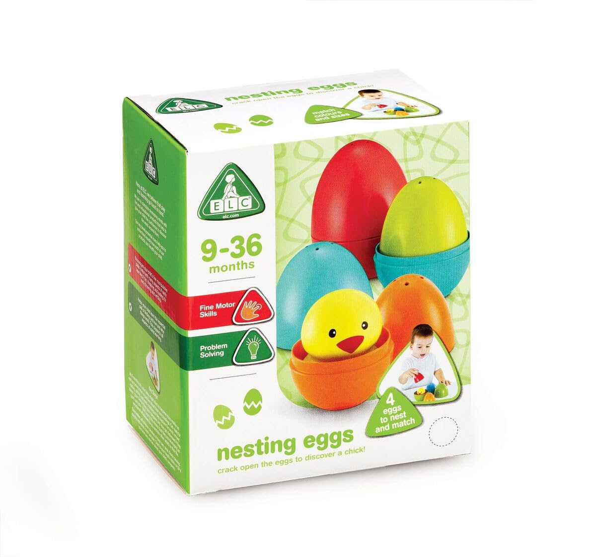 ELC Nesting Eggs Stacking and Sorting Toy for Kids and Babies, 6M Plus 1